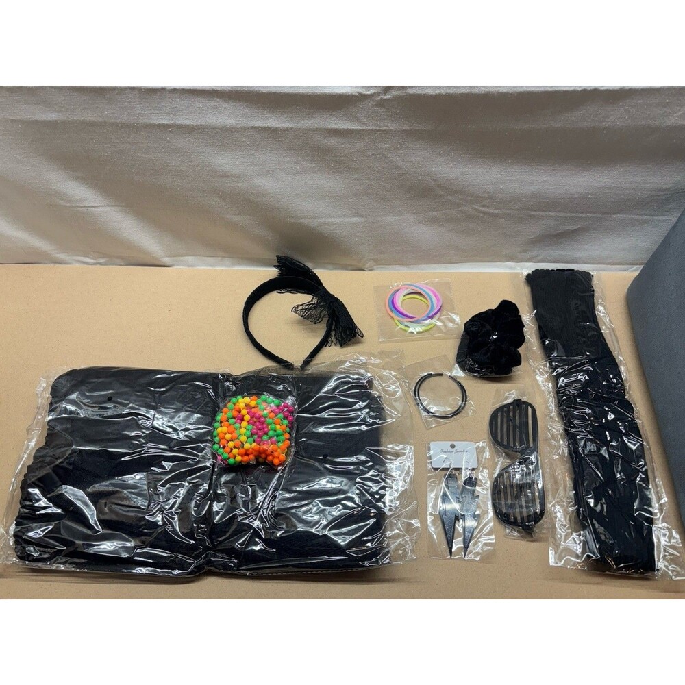 Loritta 80s Costume Set Women’s Medium Black Tutu Skirt Accessories Theme Party